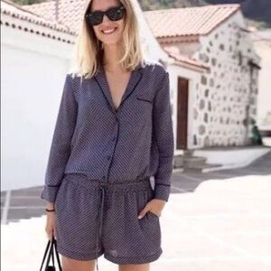 Zara Silk Pajama Romper Sz S